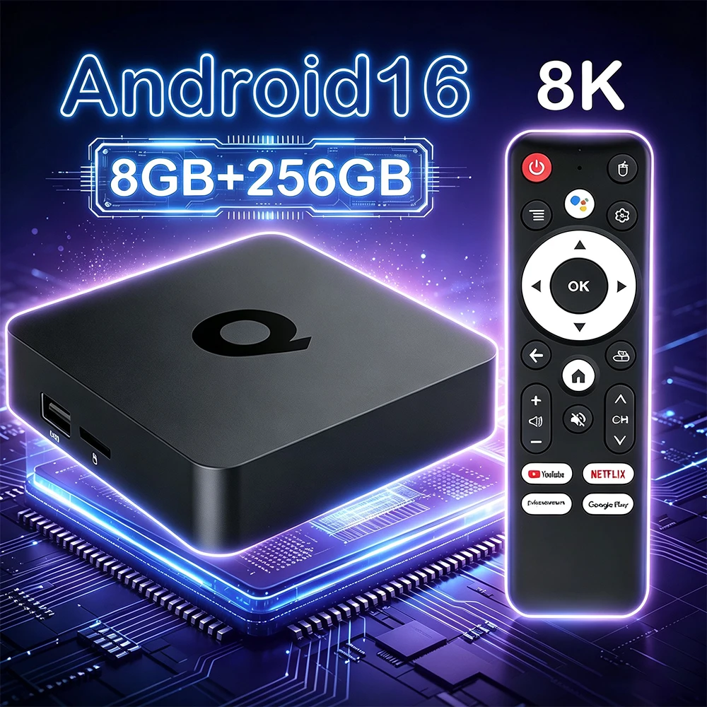Q1 Smart TV Box Android 16 8K Set Top Box 8GB 32GB 128GB 256GB Large Memory Support Dual Wifi 5G Google Assistant Media Player