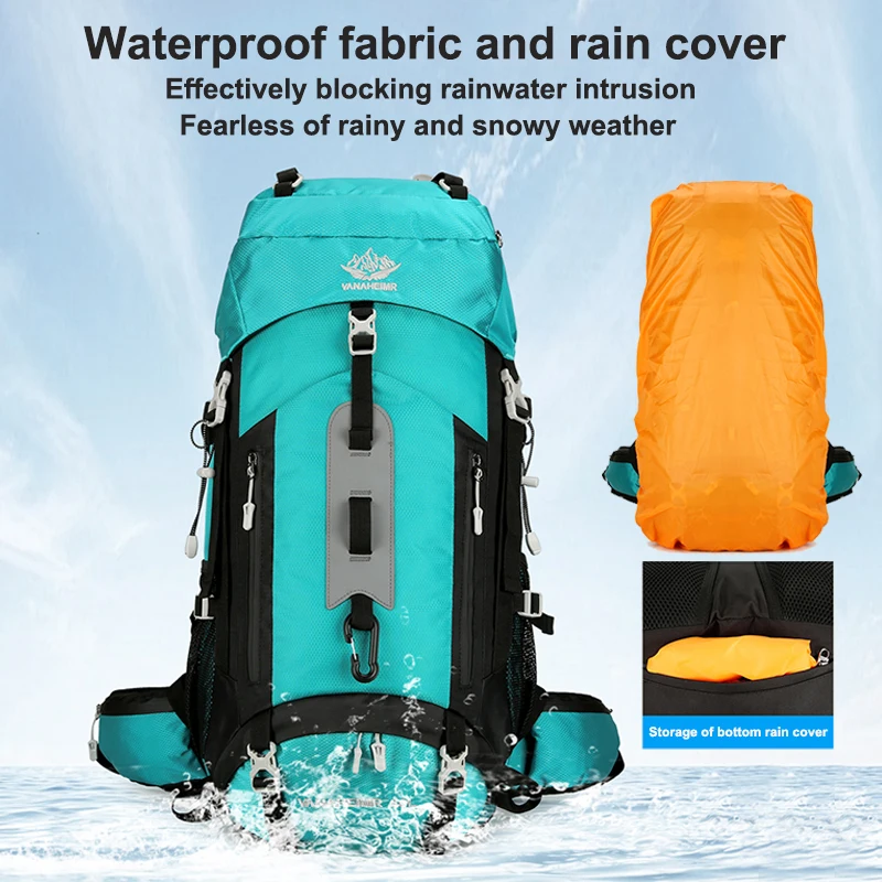 Imagem -03 - Mochila Impermeável para Caminhadas para Homens e Mulheres Escalada e Viagem Bolsas Grande Capacidade Montanhismo Trekking Camping ao ar Livre 60l 2297