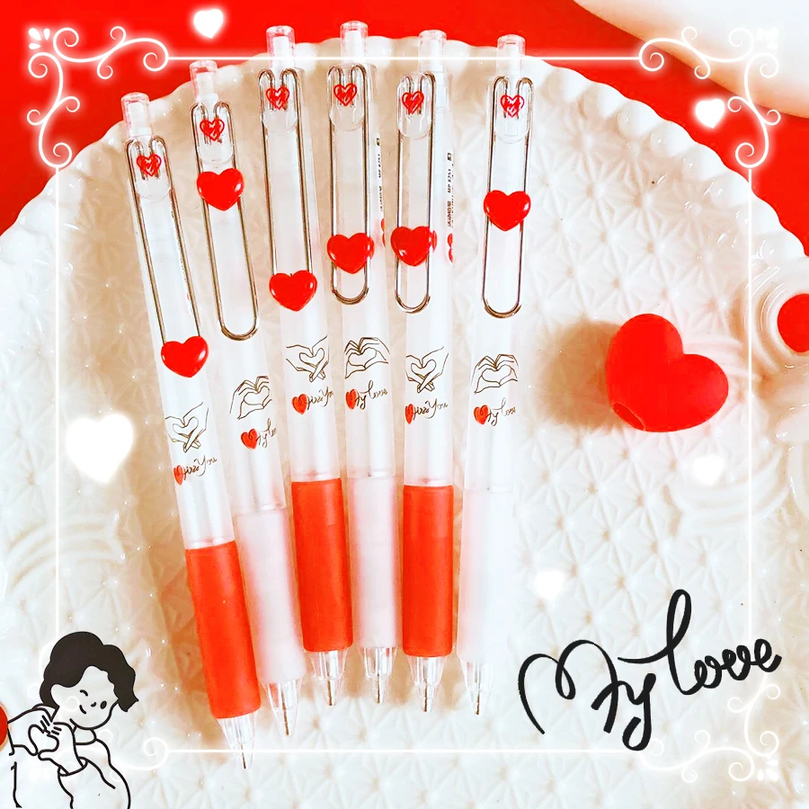 

kawaii stationery supplies drawing useful back to school supplies love mechanical pencil Aesthetic stationery cute pencils