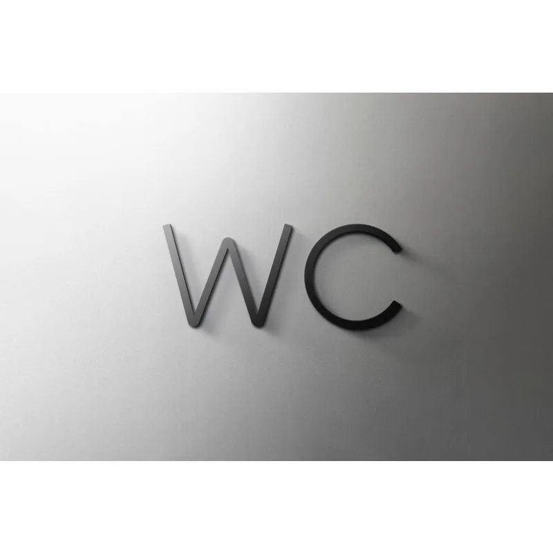 Acrylic Wall Art Toilet Sign, 3mm Minimalist Bathroom Decor, Self Adhesive Restroom Sign for Home Salon Hotel Door