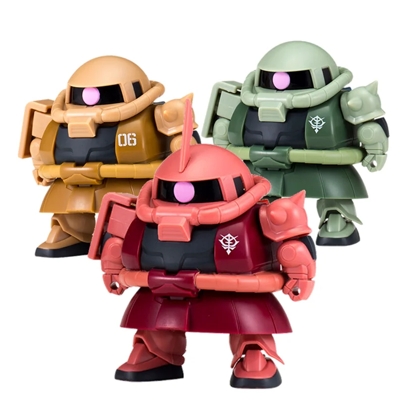 Bandai Genuine Assembled Gashapon Gundam EXCEED MODEL MS-01 SD Zaku Joint Movable Anime Action Figure Toy 8cm For Children