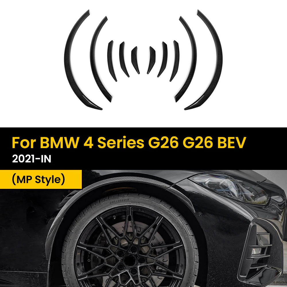 

Real Dry Carbon Fiber Wheel Eyebrow for BMW 4 Series G26 G26 BEV MP Style 2021-IN 10Pcs/Set