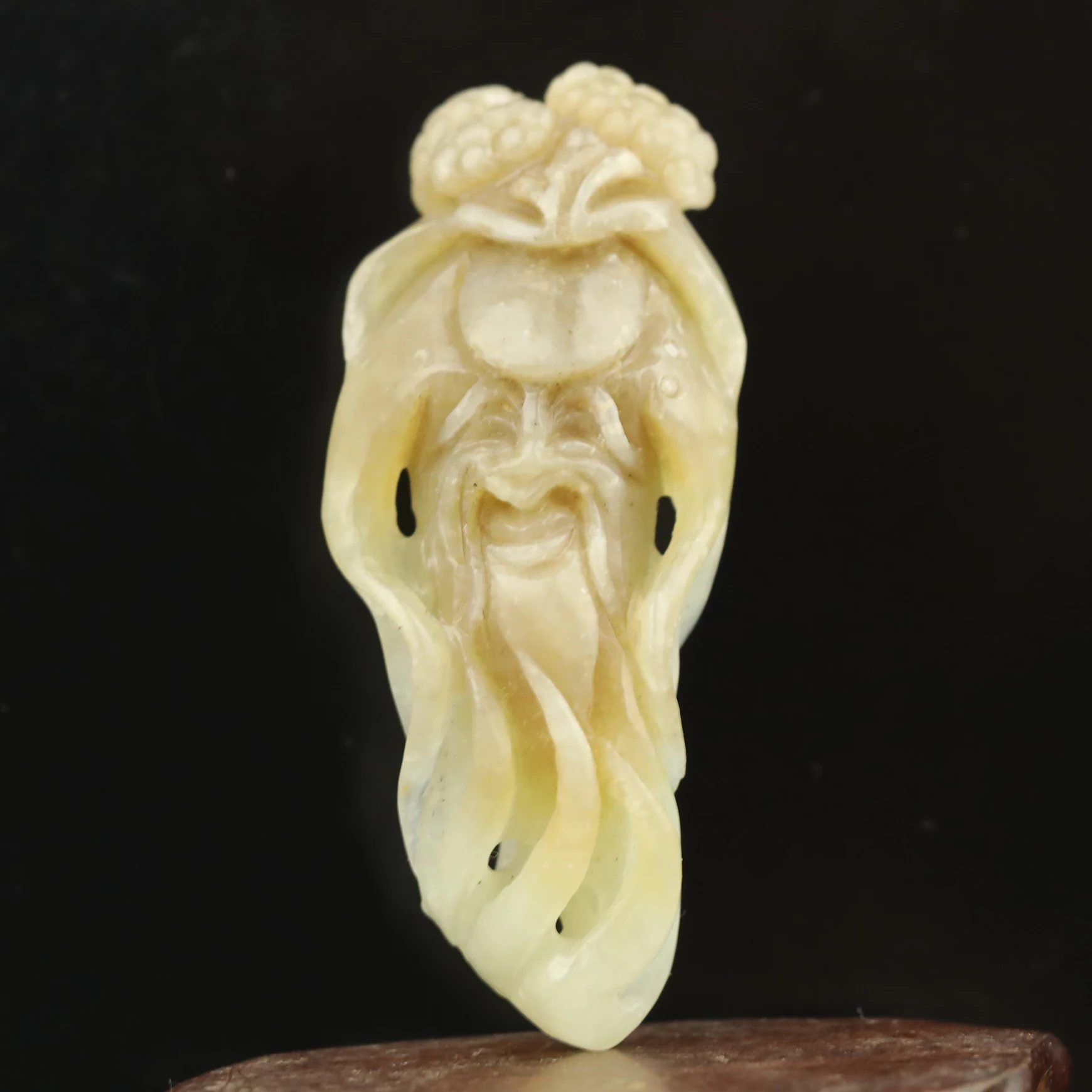 China Natural hetian Jade Hand Carved statue ginseng buddha pendant d #1