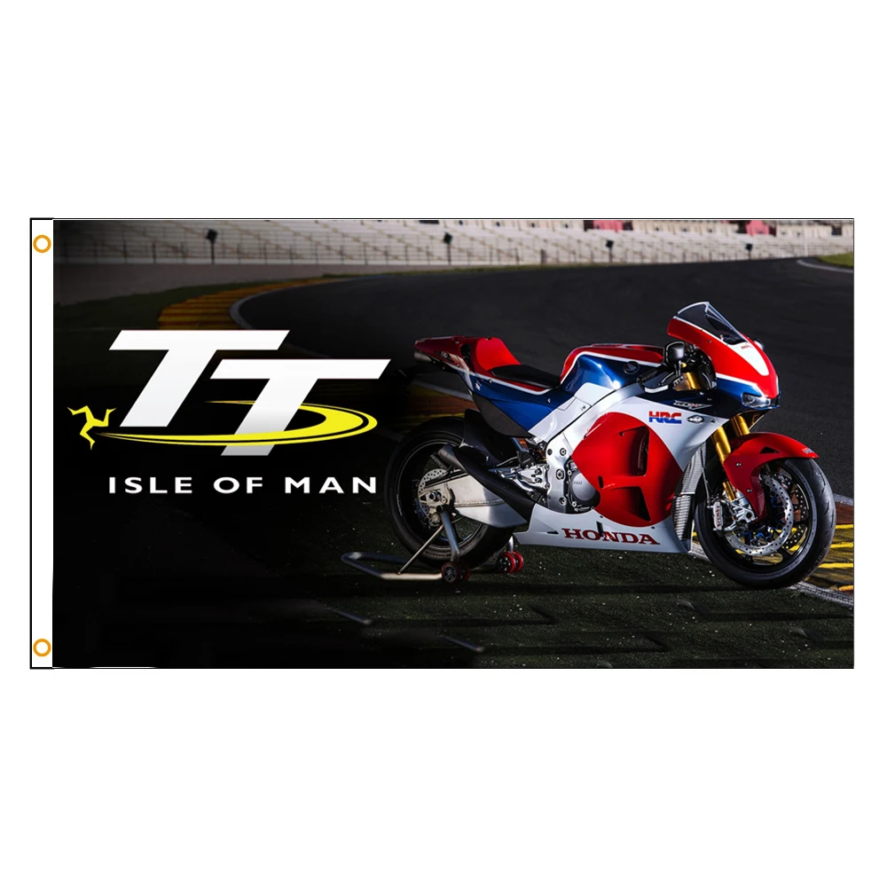 FLAGDOM 90x150cm moto TT Isle of Man bandiera poliestere stampato auto da corsa Banner per la decorazione