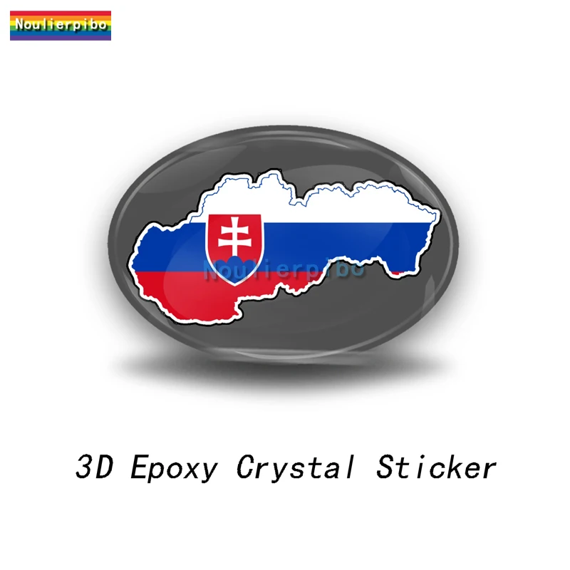 3D Epoxy Dome Car Sticker Slovakia Flag Map PVC Car Motorcycle Trolley Case Laptop Travel Case Vinyl Cell Phone Decal