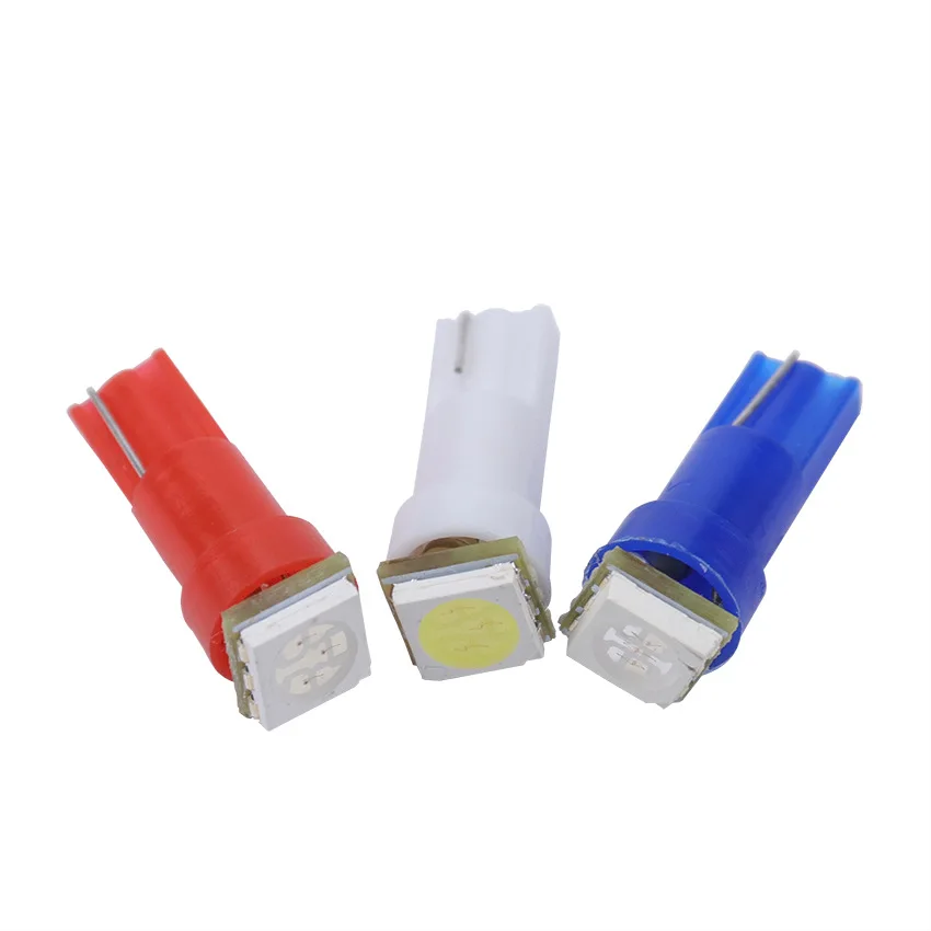 10 pieces Car Instrument Lights T5 LED Bulb 5050 SMD Dashboard warning Indicator Light 12V 6000K LED T5 Red White Yellow Blue