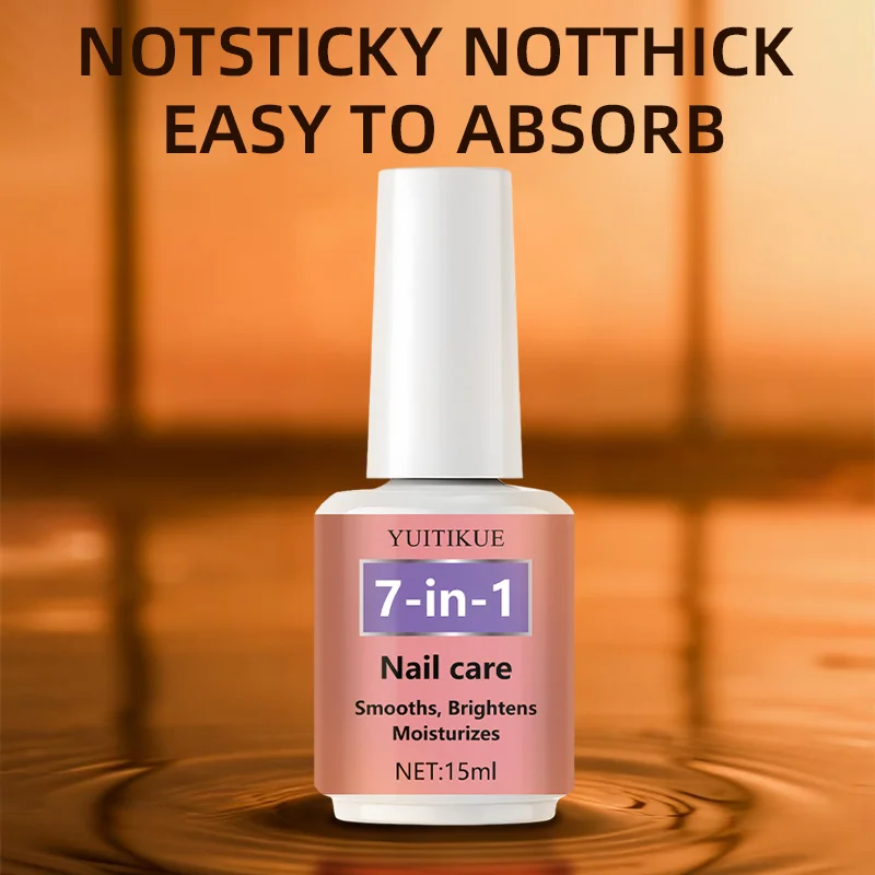 YUITIKUE 7-in-1 Nail Polish 15ml - Smooths, Brightens & Moisturizes Nails, Fast Drying, Non-Sticky Base Coat & Top Coat