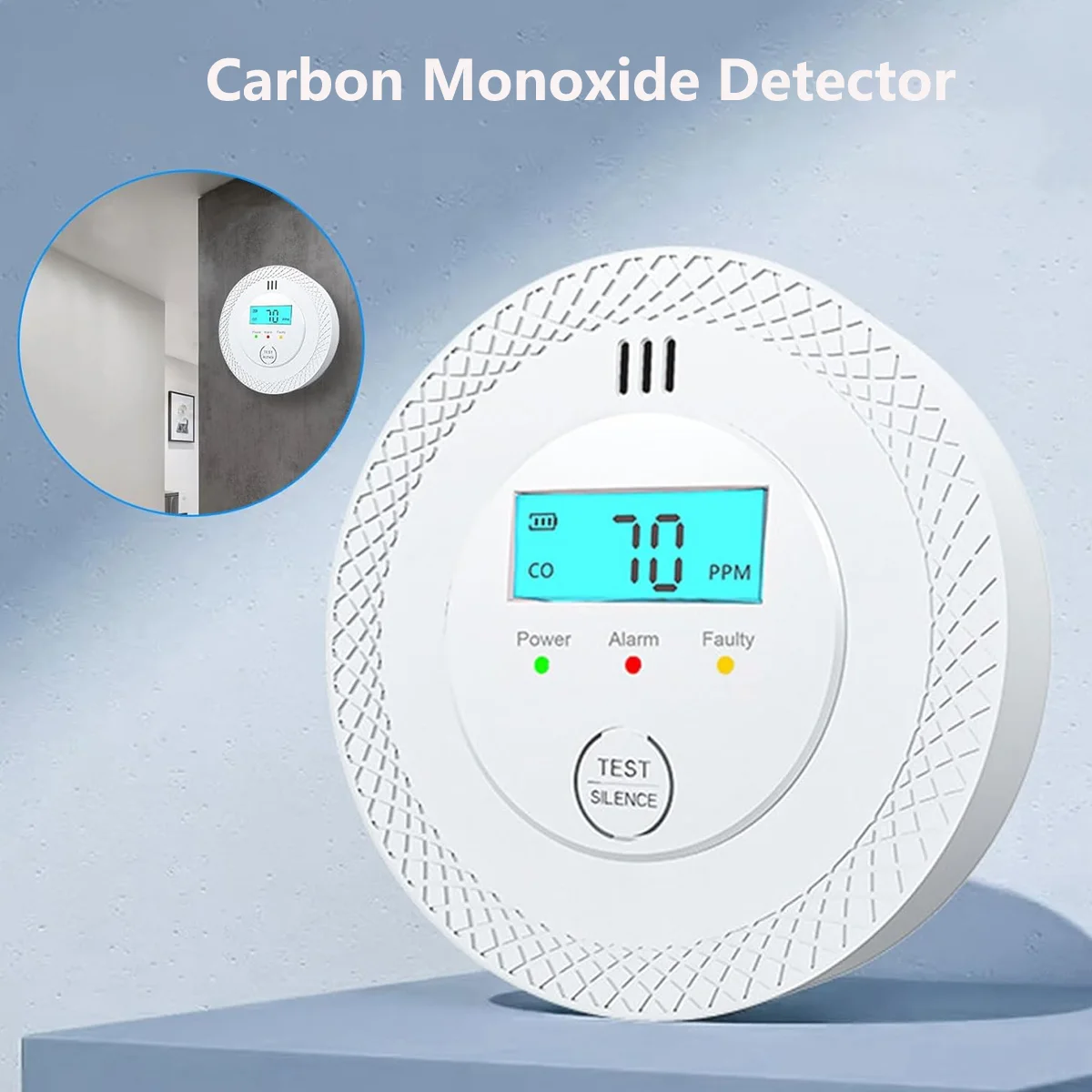 

CPVAN Carbon Monoxide Alarm Sensor With Digital Display CO Detector for Home Security Protection CO Alarm
