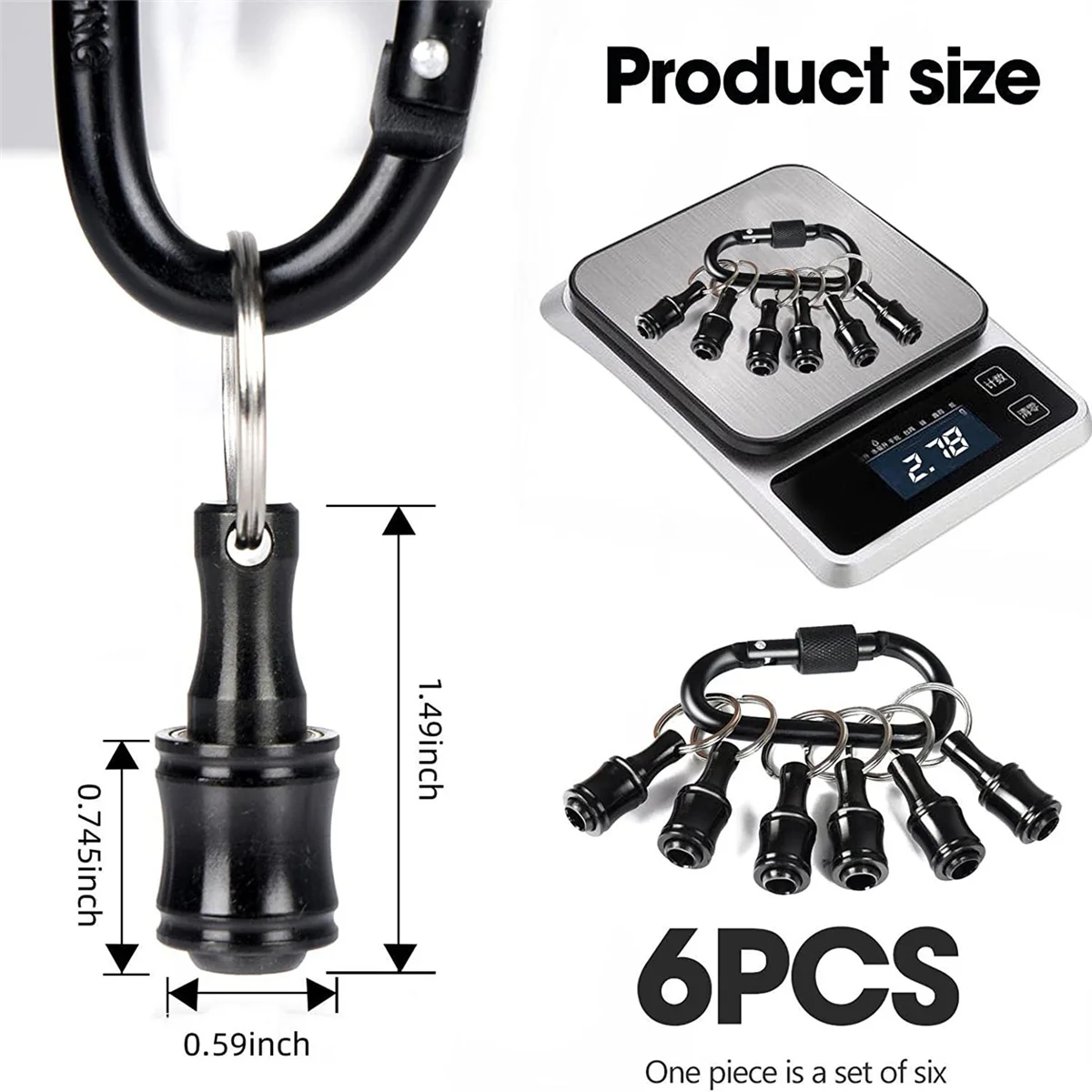 Hex Chave De Fenda Bit Titular, Barra De Extensão, Chaveiro Parafuso Adaptador, Broca Mudança Bits Titular, 1/4"