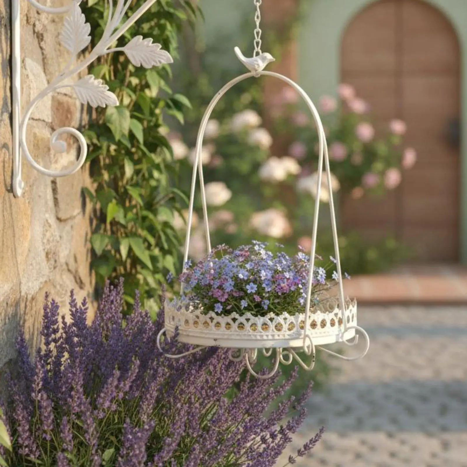 Chain Hanging Flower Basket French bird feeder Multi Purpose Plant Hanger Chain for Villa, Balcony, Patio