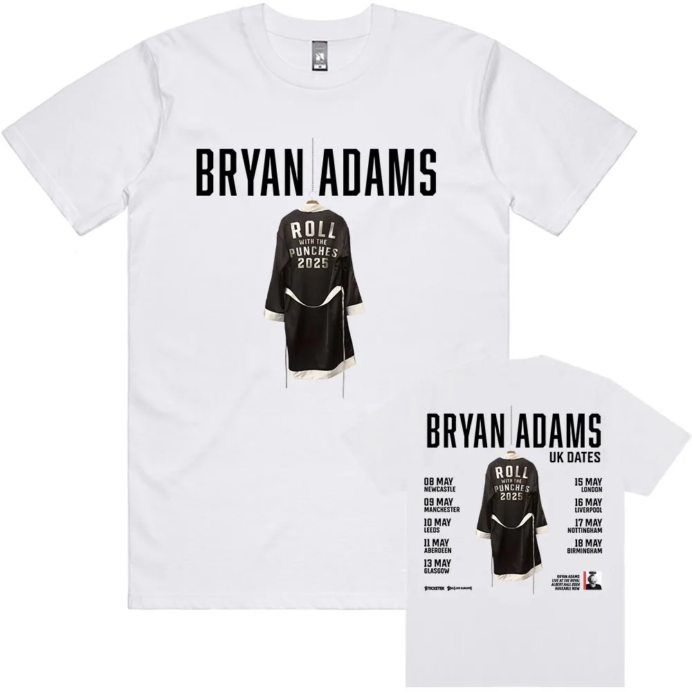 BRYAN ADAMS ROLL WITH THE PUNCHES TOUR 2025 T-shirt Short Sleeve Cotton O-neck Tshirt Men Clothes Summer Unisex Streetwear Male