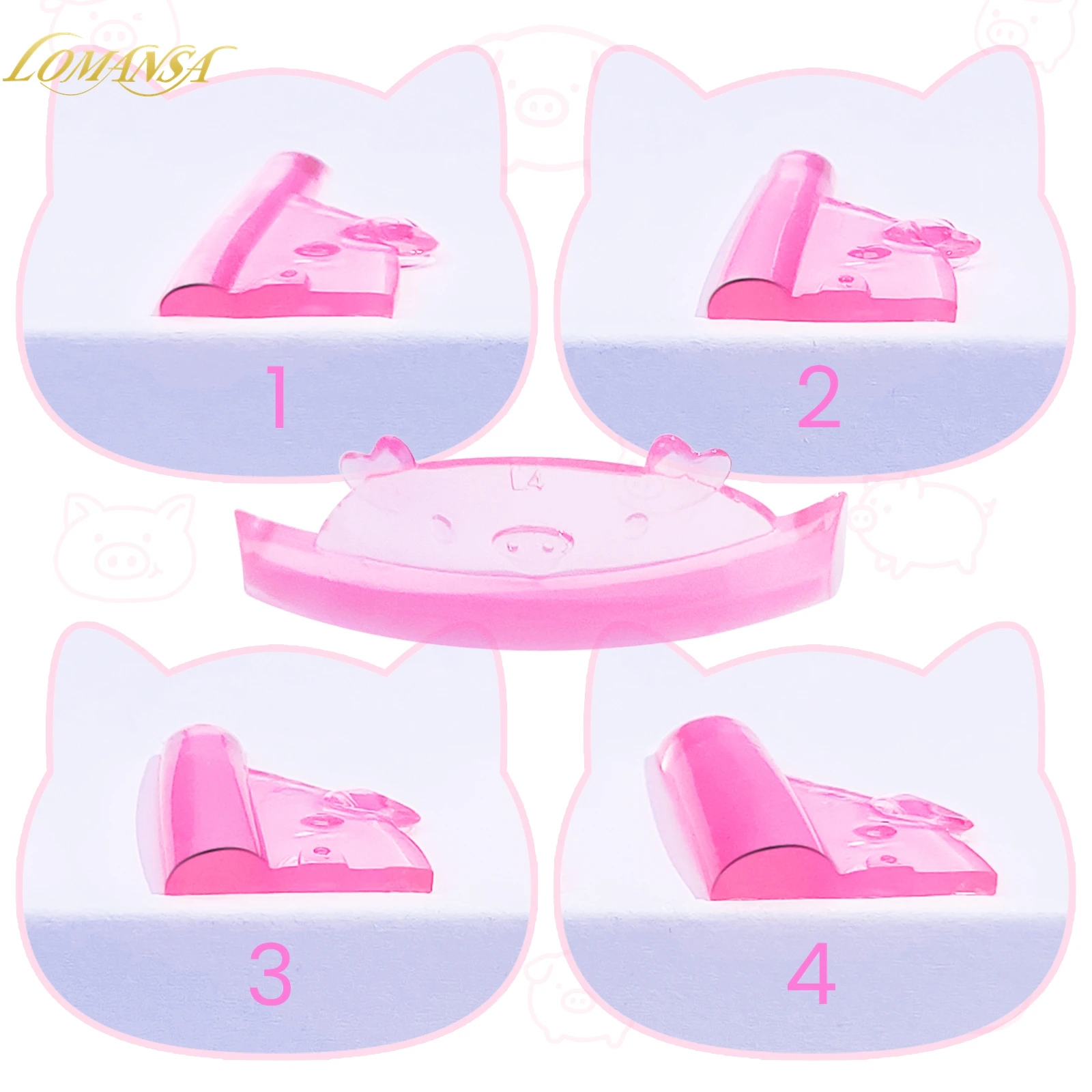 ロマンサ 4ペア Uカール シリコン製 まつげパーマパッド 粘着式まつげロッド シールド リフティング 3Dまつげカーラー アクセサリー メイクアップツール