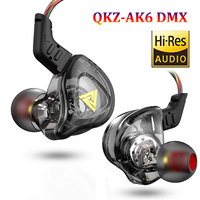 Original QKZ AK6 DMX 3.5mm Wired Headphones with Mic Bass Stereo HiFi Earphone Sport Noise Cancelling Headset Music Earbuds