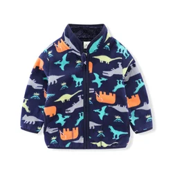 Jumping Meters Dinosaurs Boys Girls Outwears Fleece for Winter Autumn Baby Jackets Coats Flowers Kids Girls Jacket