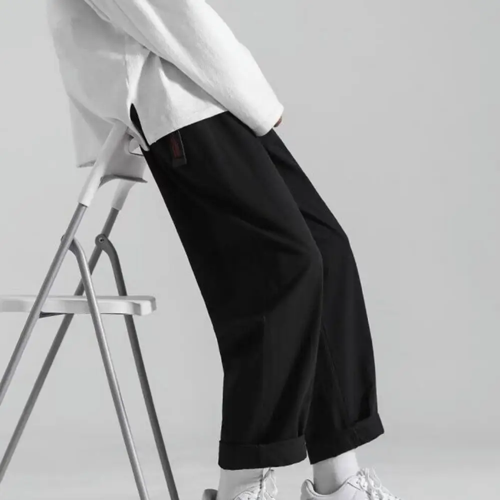 Harajuku Fashion Men\'s Pants Casual Wide leg Oversize Pants With Korean Style Streetwear Trousers For Men Soild Color White