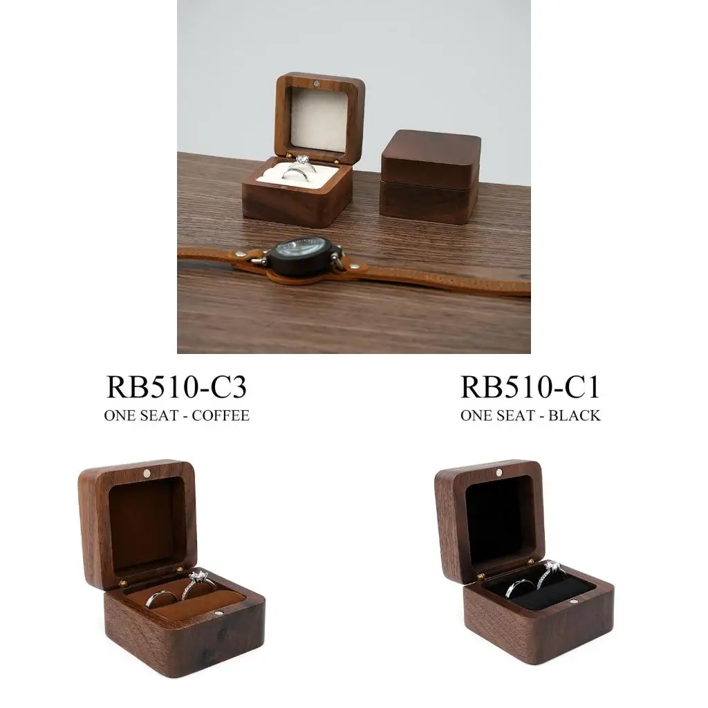 Ring Box Square Storage Box Jewelry Display Soft Interior Holder