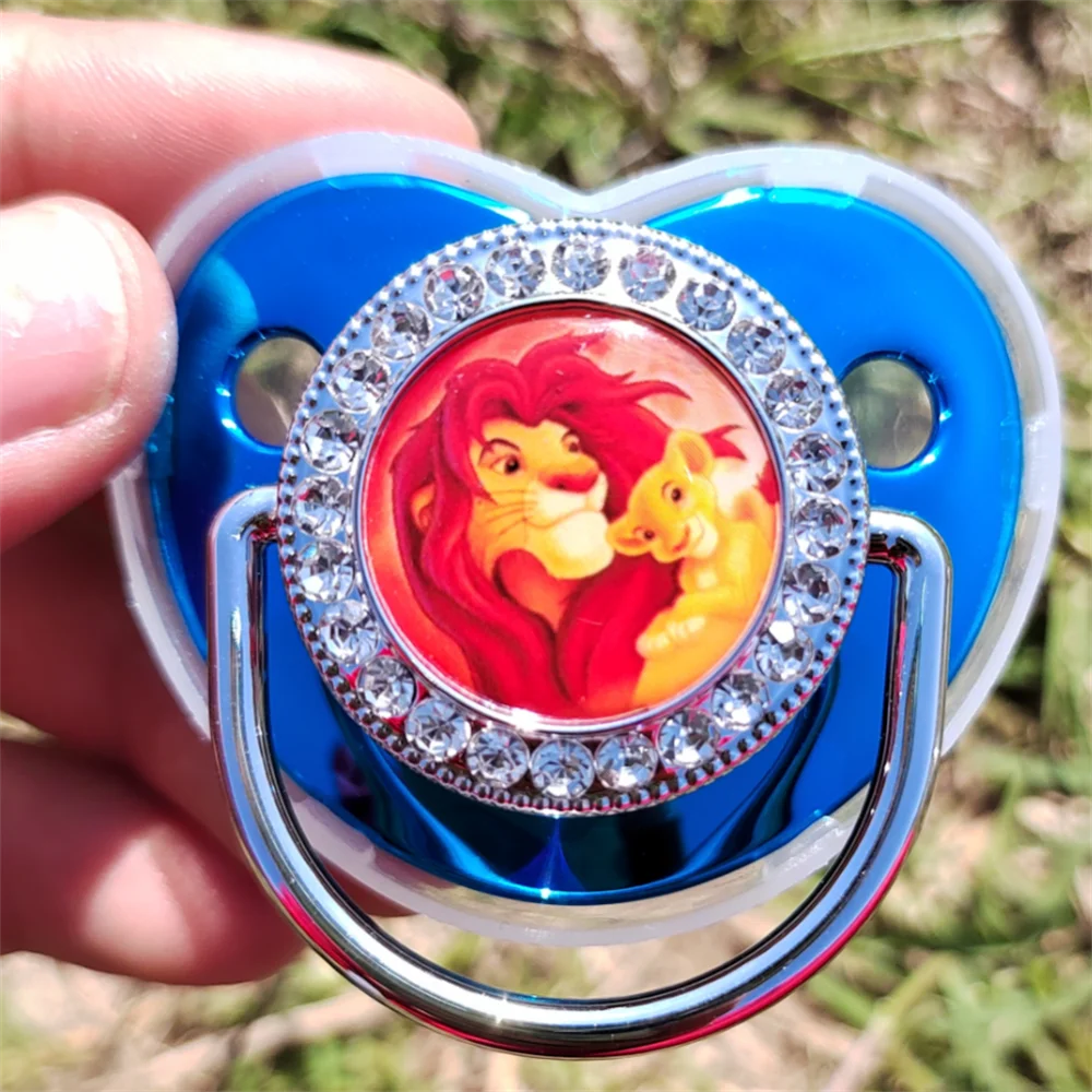 [1 set] Bling Simba pacifier baby shower gift rhinestone pacifier clip baby nipple newborn pacifier baby fake doll lion king