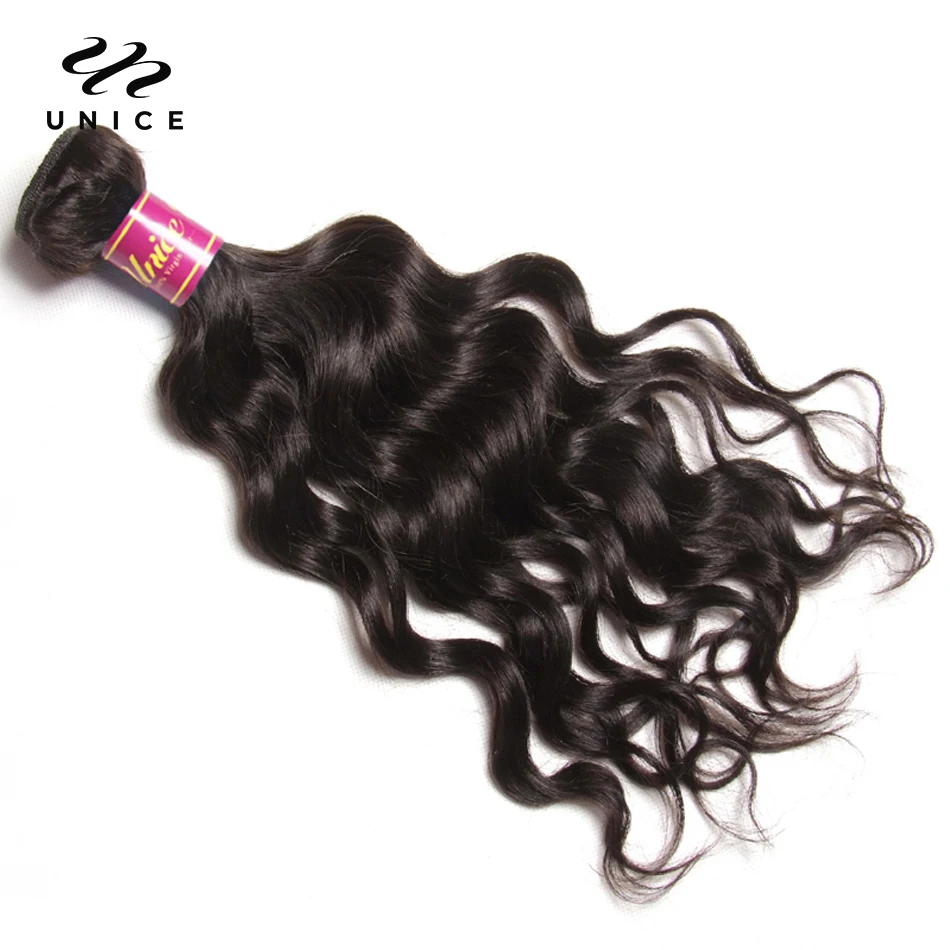 Unice Hair 3PCS Natural Wave Peruvian Hair Bundles 100% Human Hair Weaves 8\