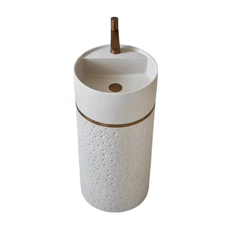 TTCream Wind Creative Personality Column Basin Floor-to-ceiling Designer All-in-one Art Wash Basin B & B Wash Table