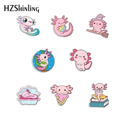 2023 New Arrival Fashion Animals Cute Cartoon Axolotl Handmade Acrylic Badge Epoxy Acrylic Brooch Pins