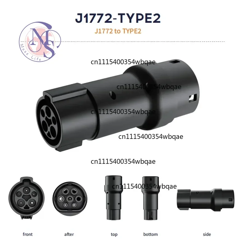 ZOCI-FOR-32A 7.2KW Type1 To Type2 EV Charging Adapter SAE J1772 Socket for Electric Vehicle