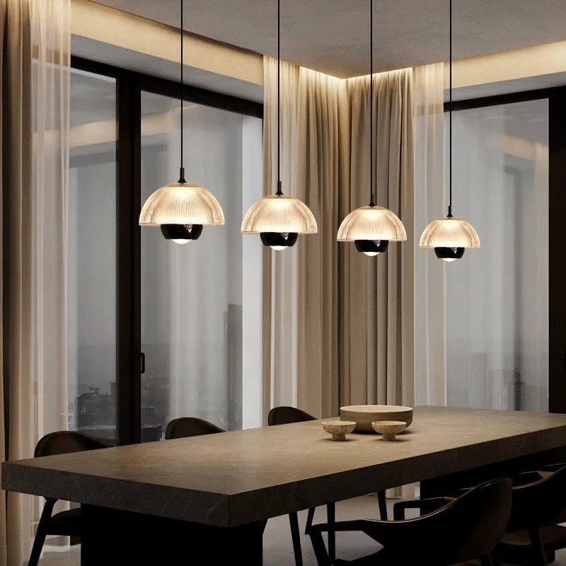 الشمال LED الأضواء قلادة ضوء السرير تعليق مصباح للمنزل ديكور غرفة نوم المعيشة غرفة الطعام معلقة قلادة سوداء مصباح #2