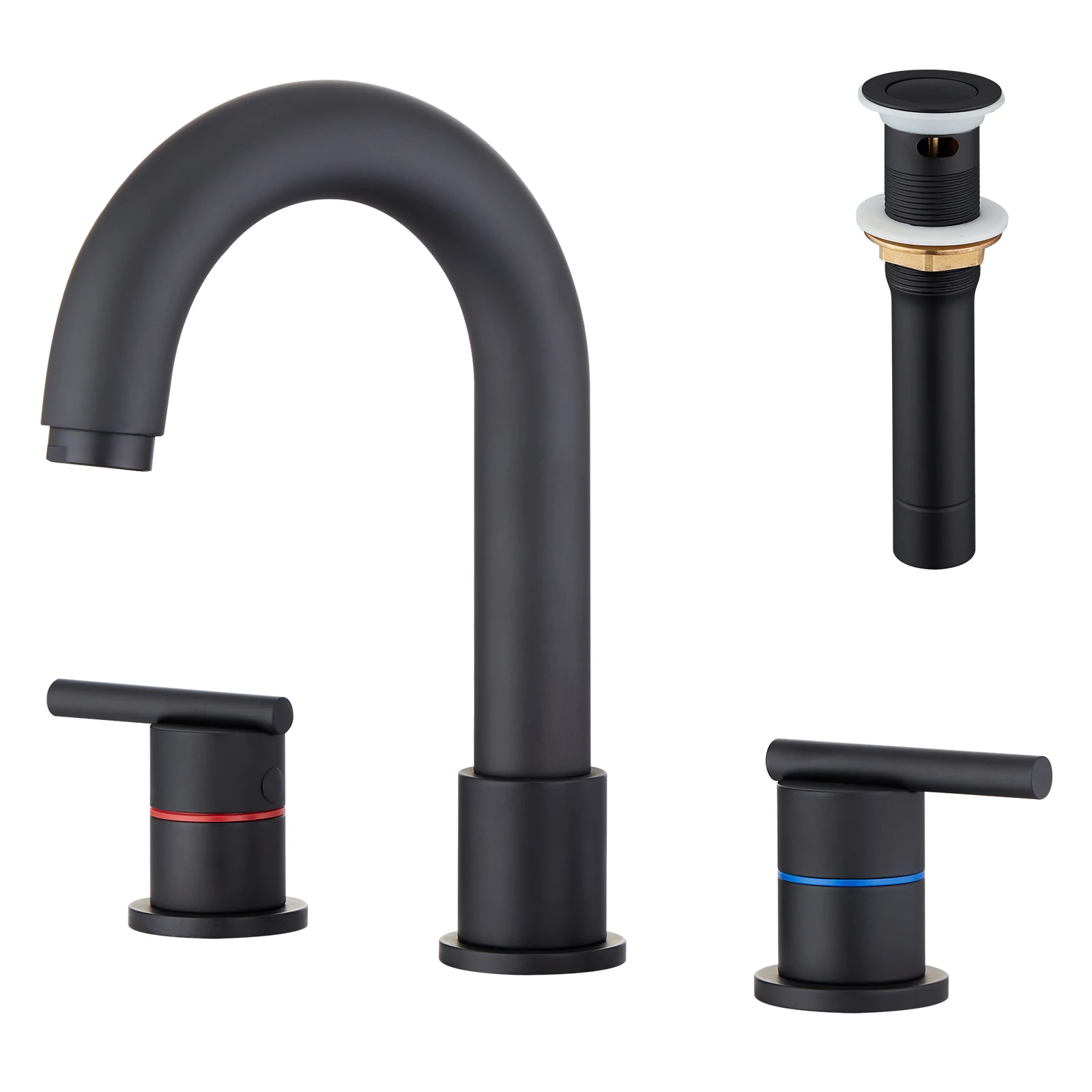 

3 Hole 8" Bathroom Faucet For Wash Basin Tap Bathroom Shower Faucet