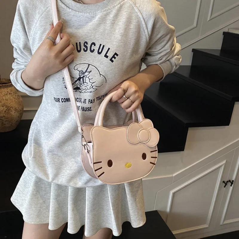 New Sanrio Hello Kitty Cute Cartoon Handbag Fashion Simple Messenger Bag Outdoor Portable Handbag Girls And Ladies Holiday Gift