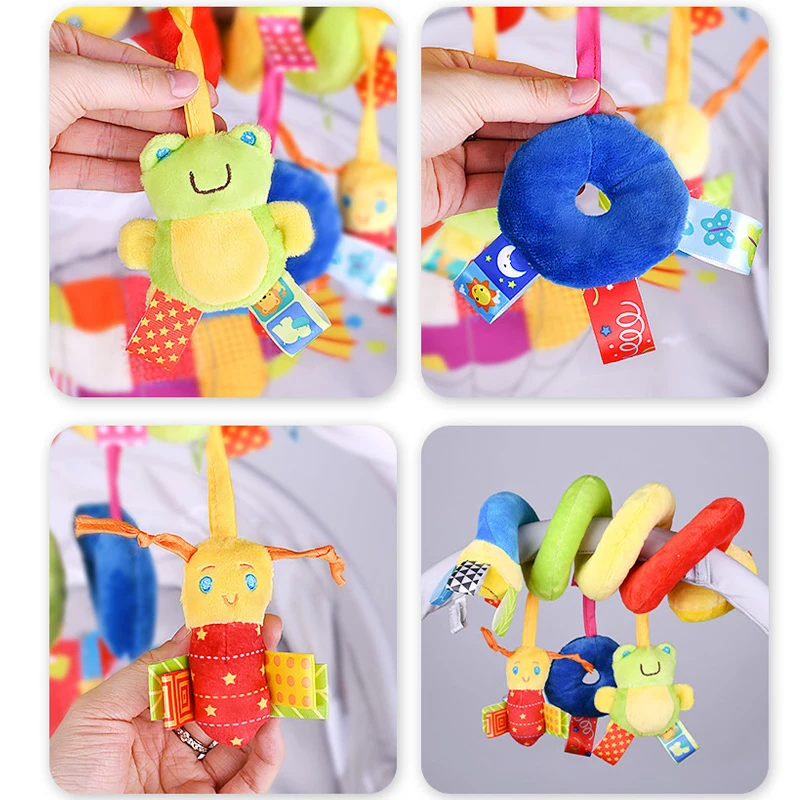 Children Activity Spiral Crib Toddler Bed Bell Baby Rattles Educational Toys Baby Playing Kids Stroller Hanging Doll Toy