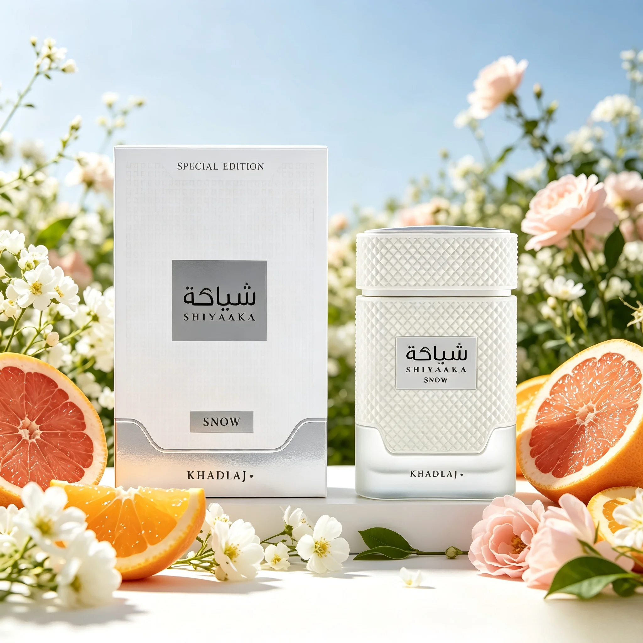 Khadlaj Shiyaaka Snow Eau De Parfum Spray - Fragranza a Lunga Durata per Uomo, 3.4 Once / 100 ml