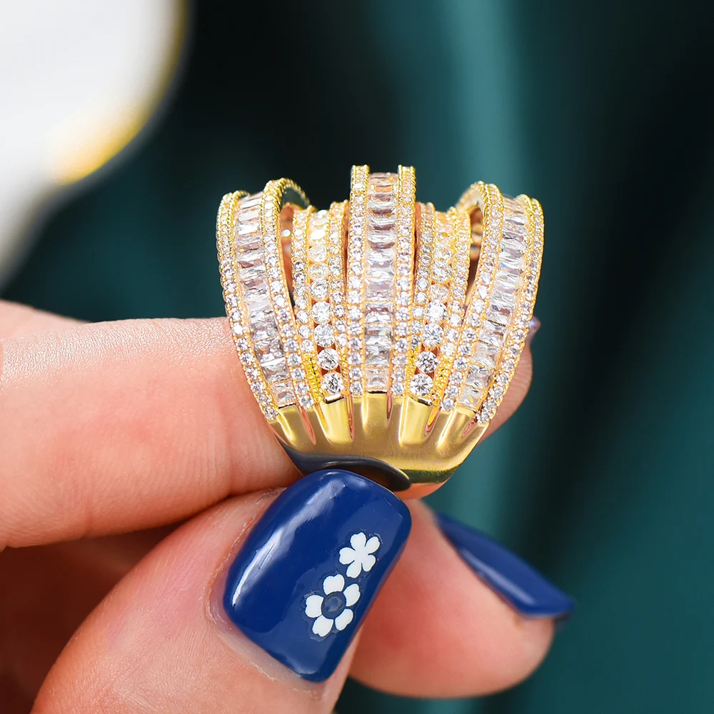 

Missvikki Trendy Noble Ring Fine Fashion Stone Jewelry For Women's Best Gift New Design Charm Luxury Natural Cubic Zirconia