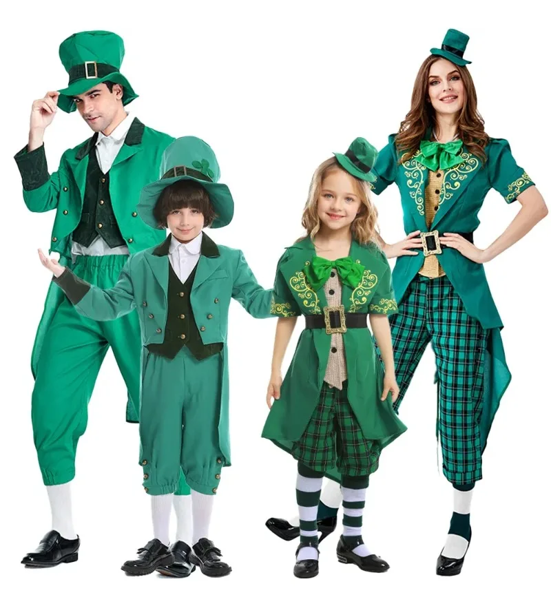 

Halloween St Patrouille Carnival Parade Costume Hat Parent Child Irish Family Role Play Soak Green Costumes