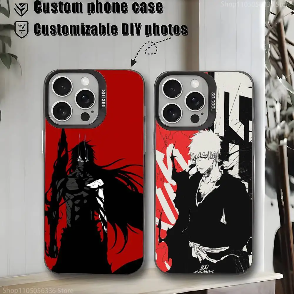 

B-Bleach I-Ichigo Kurosaki Phone Case For iPhone 16,15,14,13,12,11,Mini,Pro,MAX,plus,Black Matte Shockproof Cover