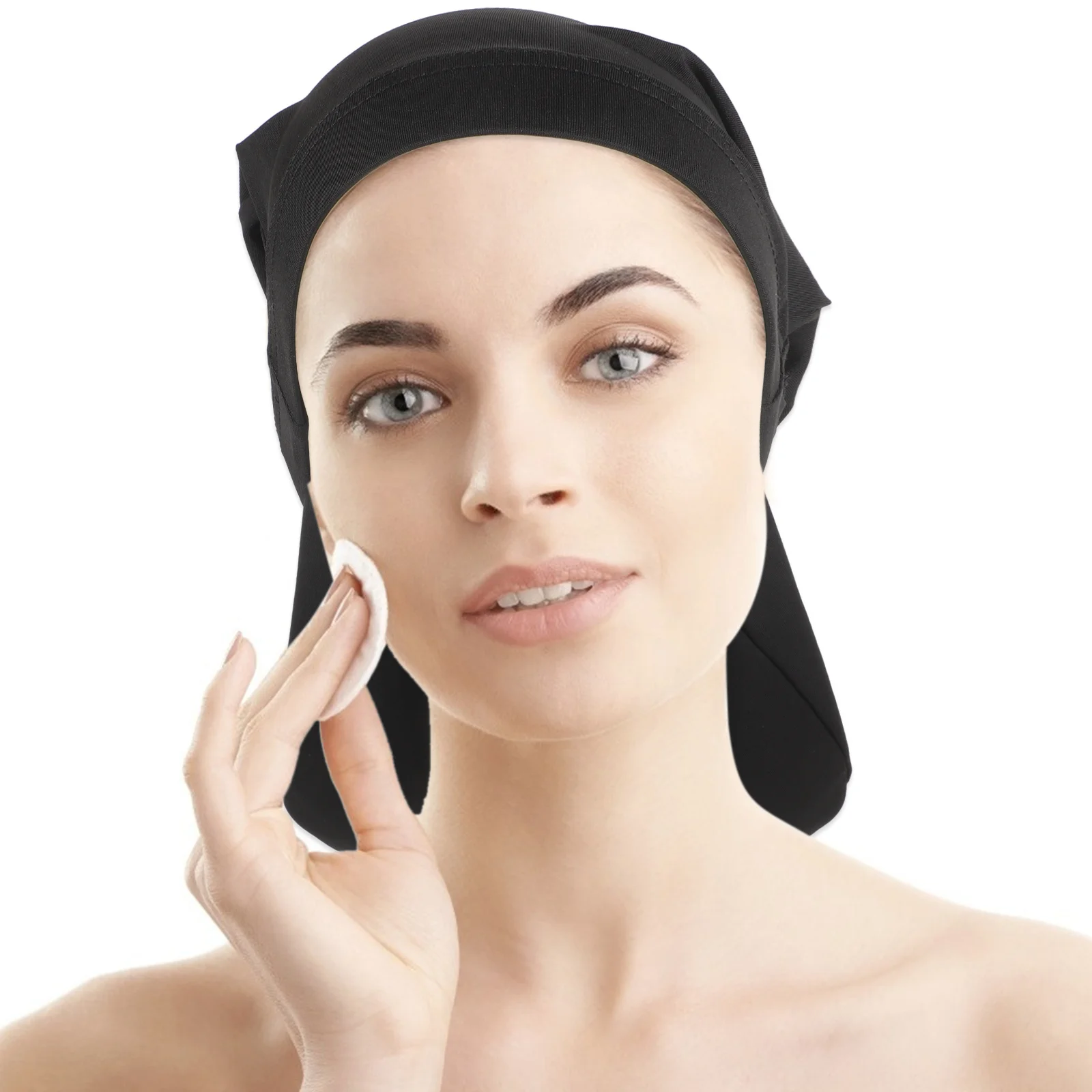 قبعة نوم نسائية للشعر الطويل المجعد، قبعة شعر مرنة، قبعة نوم ناعمة وخفيفة الوزن لغسول الوجه في المنتجعات الصحية المنزلية #4