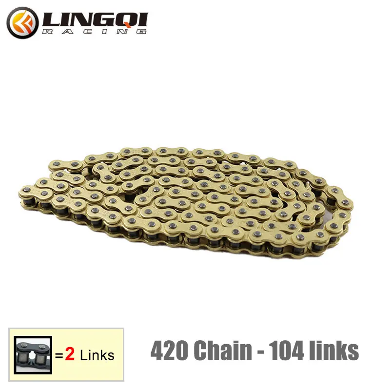 

Motorcycle Parts Tools 420 104 Links Steel Gold Universal For Motocross Transmission Drive Chain Pit Dirt Bikes Accessories