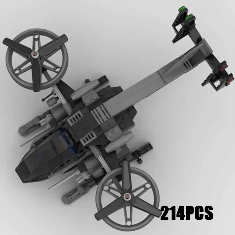 

Модель военного самолета Moc, строительные кирпичи, маленький вертолет, технология, модульные блоки, подарки, рождественские игрушки, наборы «сделай сам», сборка