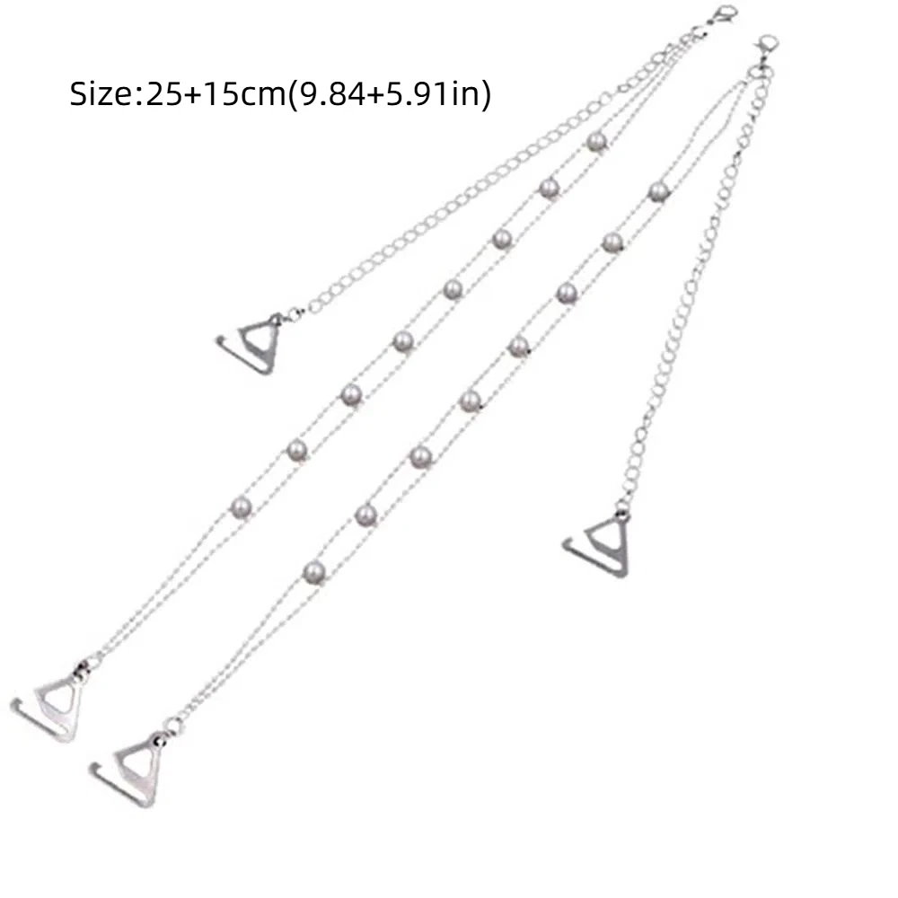 미끄럼 방지 섹시한 여름용 투명 웨딩 진주 어깨끈 브라 액세서리 여성 브라 벨트 브래지어 스트랩