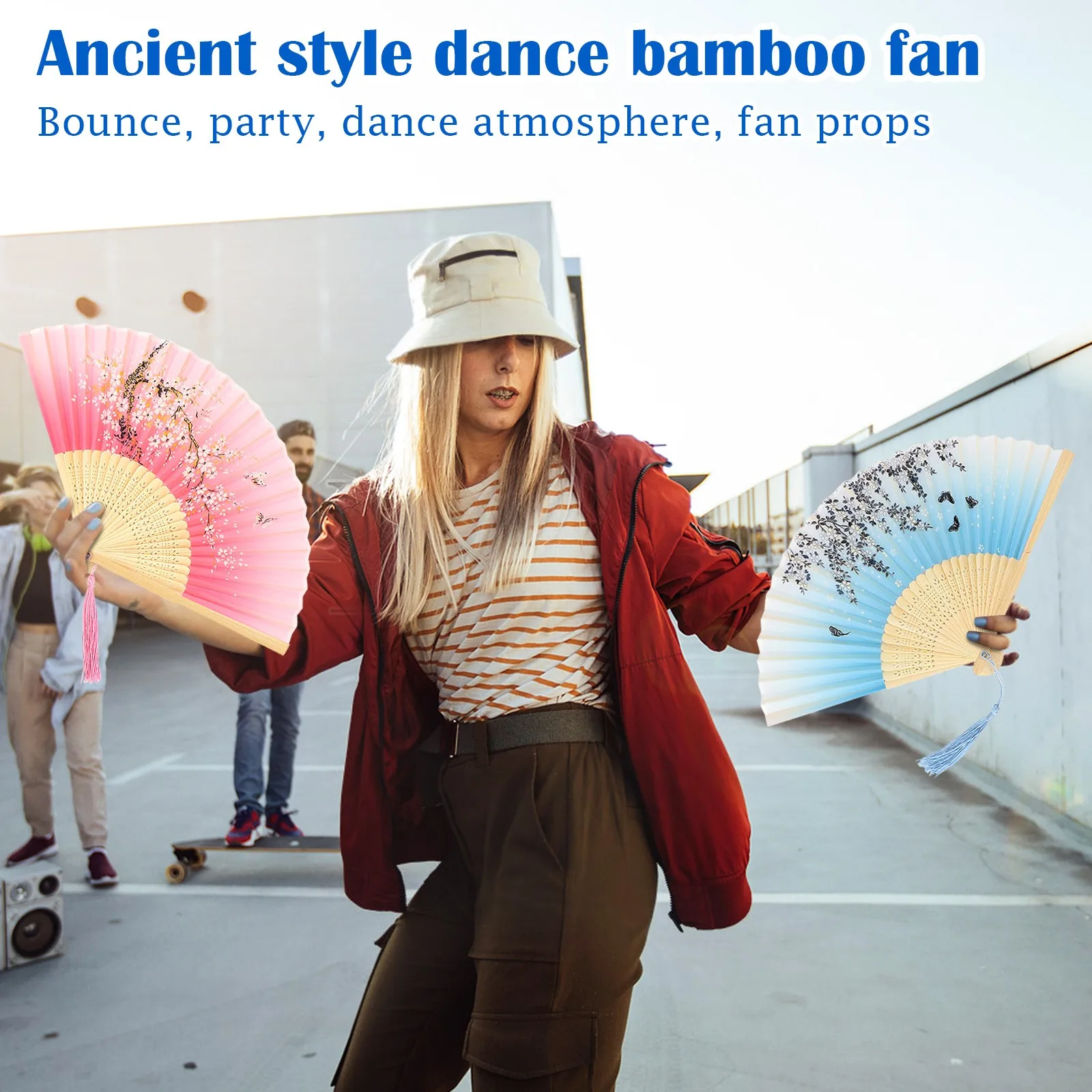 Abanico plegable de flores chinas de estilo Vintage, artesanía artística, regalo, decoración del hogar, fiesta, actuación de baile, abanicos de mano, regalo único