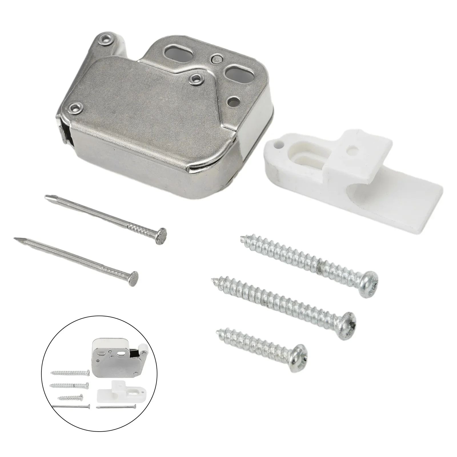1 pz acciaio laminato a freddo e Nylon Snap Lock Mini Touch Latch automatico Spring Push Catch Lock per armadio ante Hardware