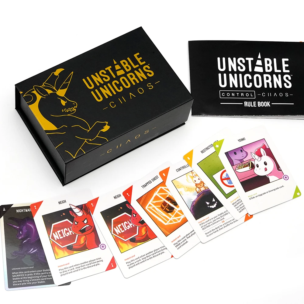 لوحة Unicorns غير المستقرة، توسيع حفلة العائلة الإنجليزية، النسخة الأساسية من التحكم في ألعاب اللوحة الكلاسيكية ولعبة قاعدة الفوضى #5