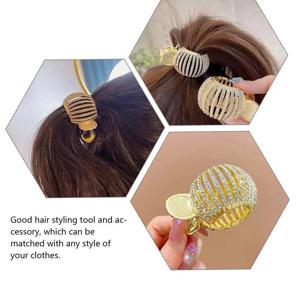 

Diamond Inlaid Claw Clips Ponytail Styling Tool Durable Women Accessories Ponytail Clip White Holder