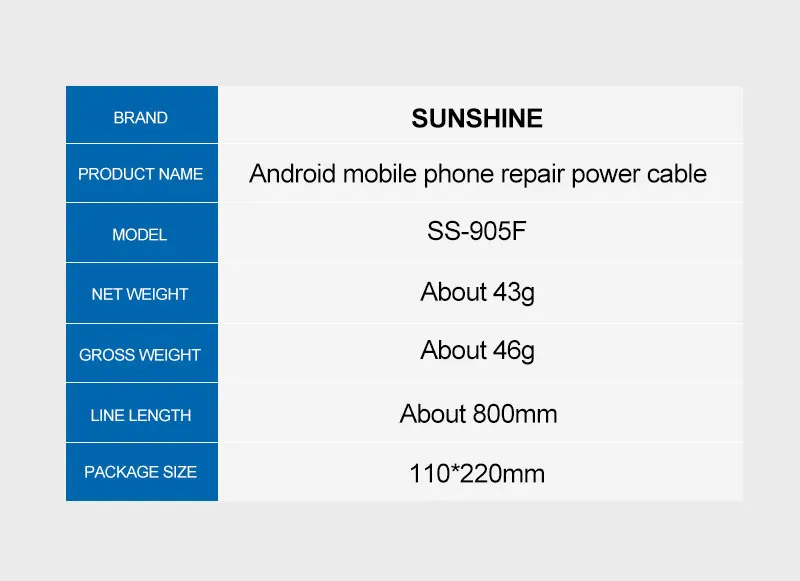 SS-905F 携帯電話電源ラインケーブルブーツテスト制御ライン電話電源修復ツール Android Samsung Huawei Xiaomi 用