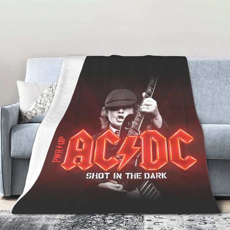 King Size Blanket Sofa Winter Rock D-ACDC Microfiber Bedding Warm Bed Fleece Camping Custom Decorative Nap Fluffy Soft Blankets