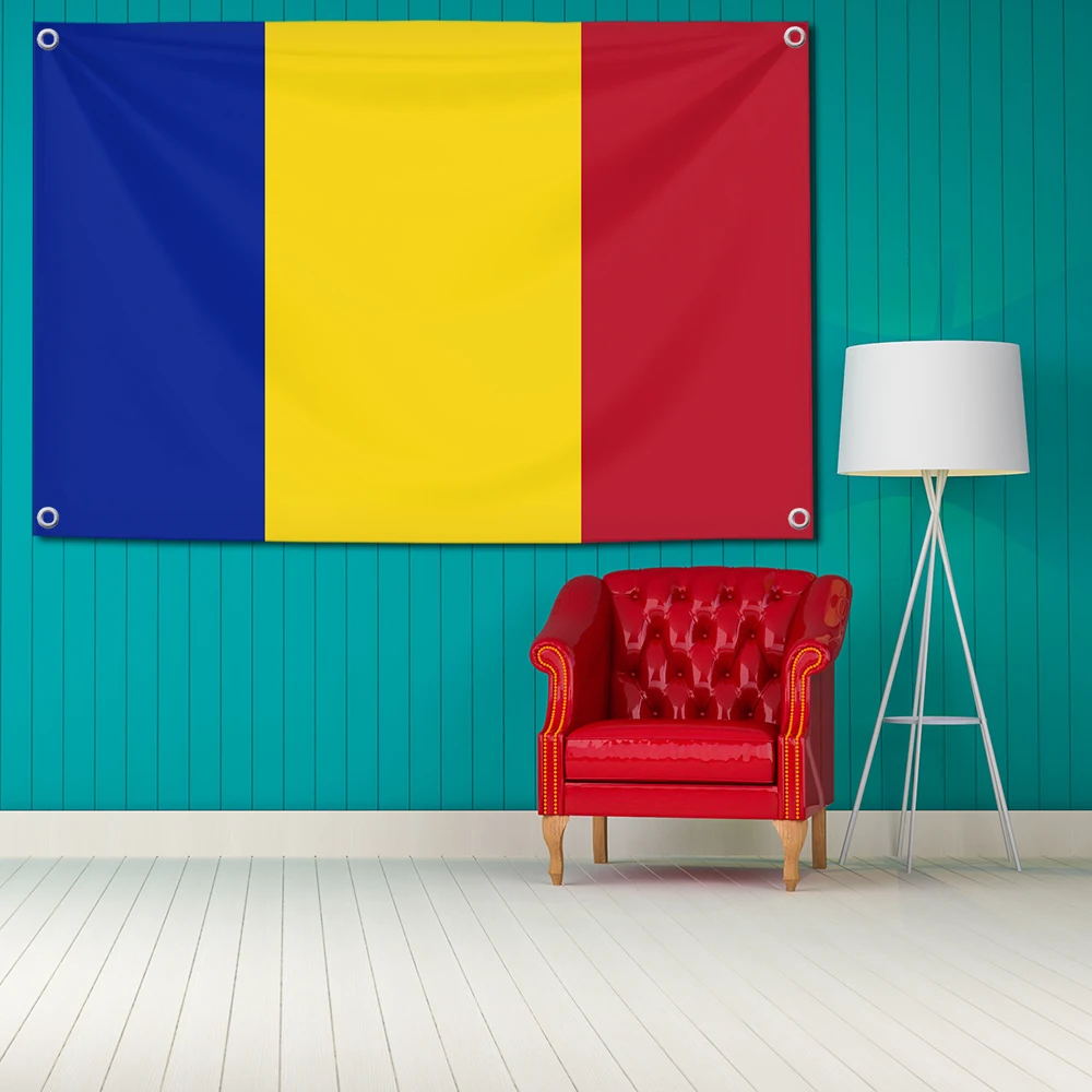 Kingdom Of Romania Flag National Emblem Banner 3X5FT 150X90CM Metal Holes Blue Yellow Red RO Flags 60x90cm Hanging