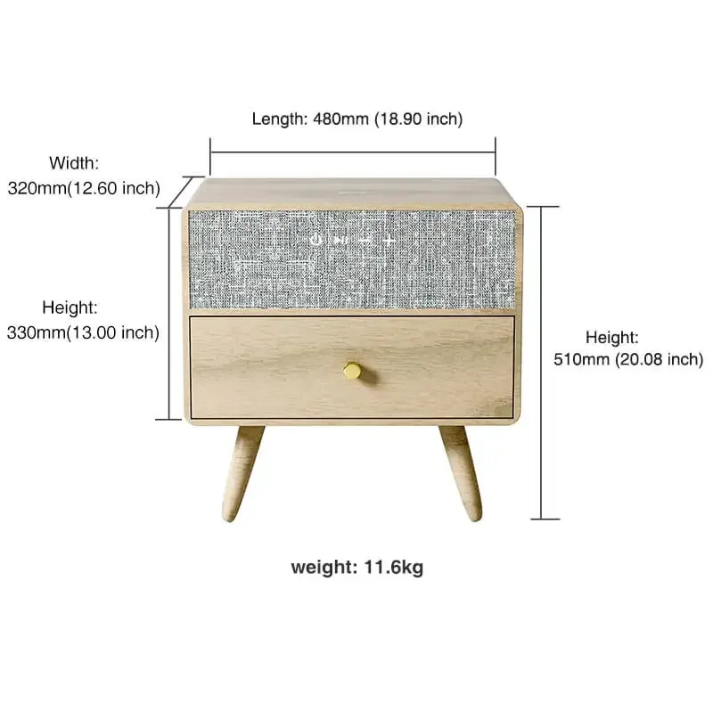 Smart Speaker Wireless Charging Black White Bedside Night Stand And Tables Coffee Antique For Hotel Guest Rest Room Luxury