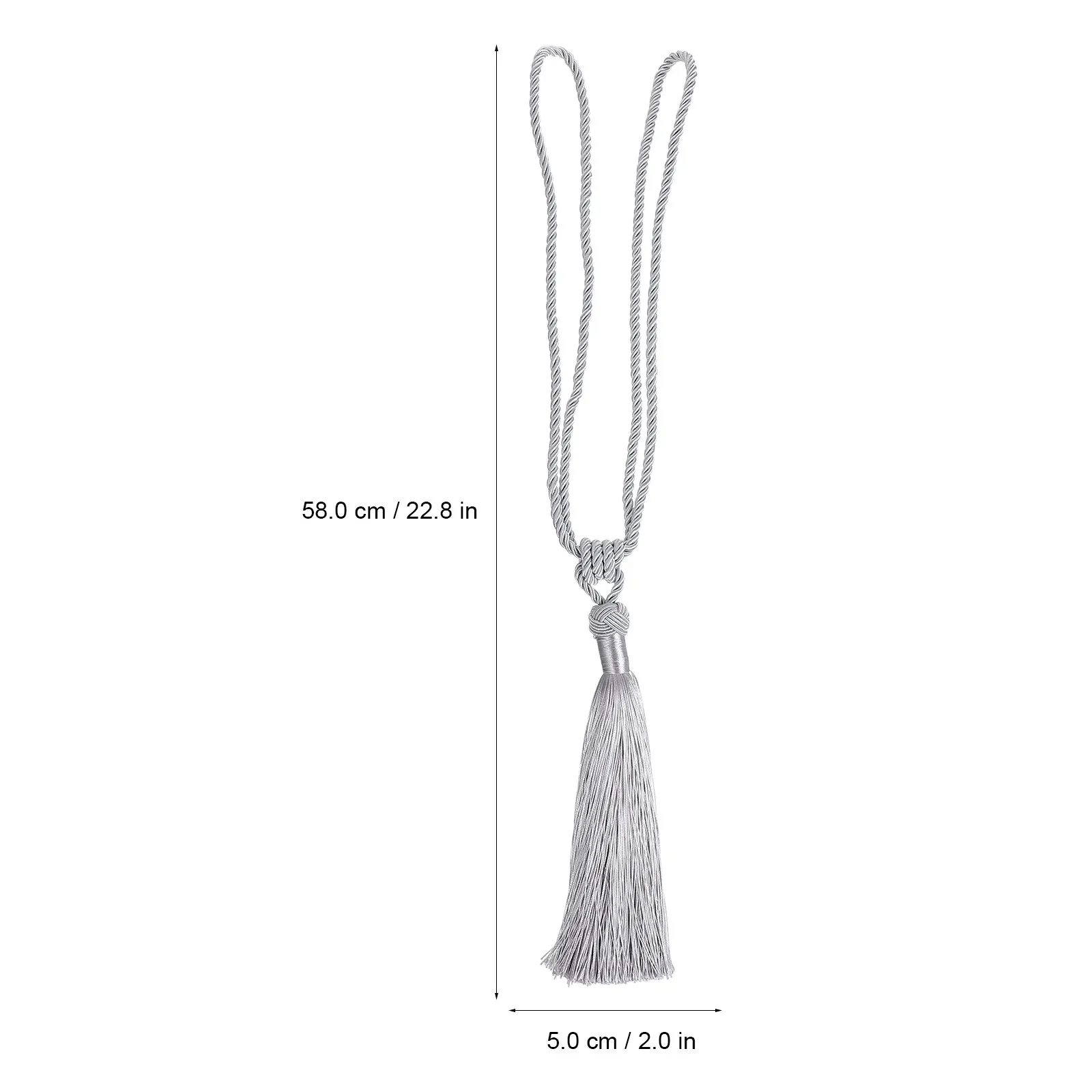 2pcs Tassel Curtain Tiebacks – Flexible Rope Holdbacks for Sheer & Blackout Curtains, Bedroom Living Room Office