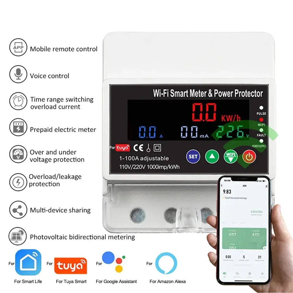 Smart Energy Management WiFi Remote Control Accurate Energy Measurements Safety Monitoring LCD Display Real-time Monitoring