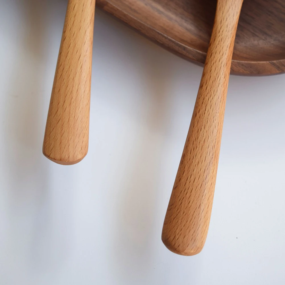 

Wooden Rice Round Natural Wood Salad Spoon Kitchen Utensil Lightweight Sturdy Unique Grain Dining Home Use Cooking Spoon