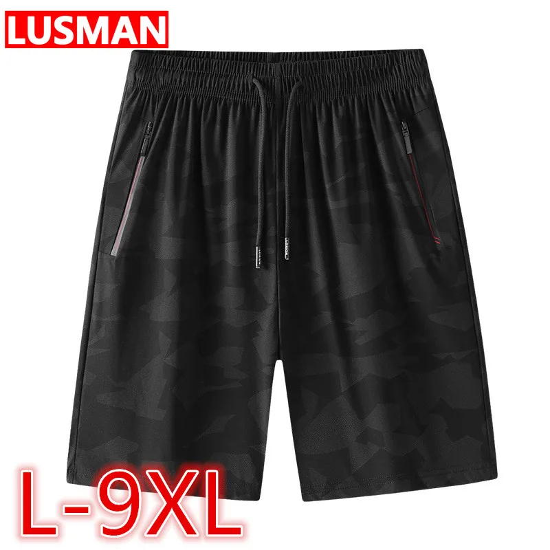 Plus Size Short Pants Men L-9XL Men's Loose Elastic Waist Casual Beach Shorts Sport Running Short Pants Gym Shorts