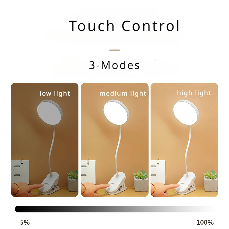 Study With Table Lamp Student Dormitory Home Eyeshield Night Lamp LED Rechargeable Lamp Bedroom Bedside Night Light